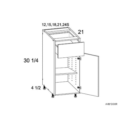 RTA Euro Cafe 12" Vanity Base Cabinet with 2 Finished End Panels