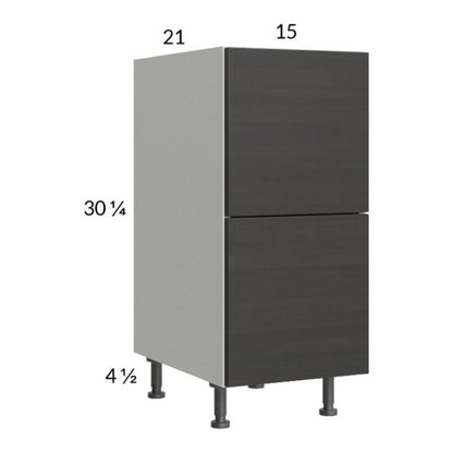 RTA Euro Cafe 15" 2-Drawer Vanity Base Cabinet with 1 Inner Drawer and 2 Finished End Panels