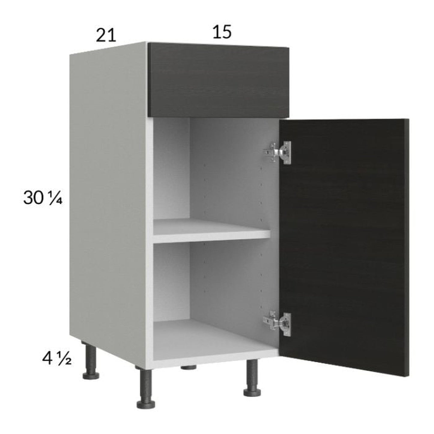 RTA Euro Cafe 15" Vanity Base Cabinet with 2 Finished End Panels