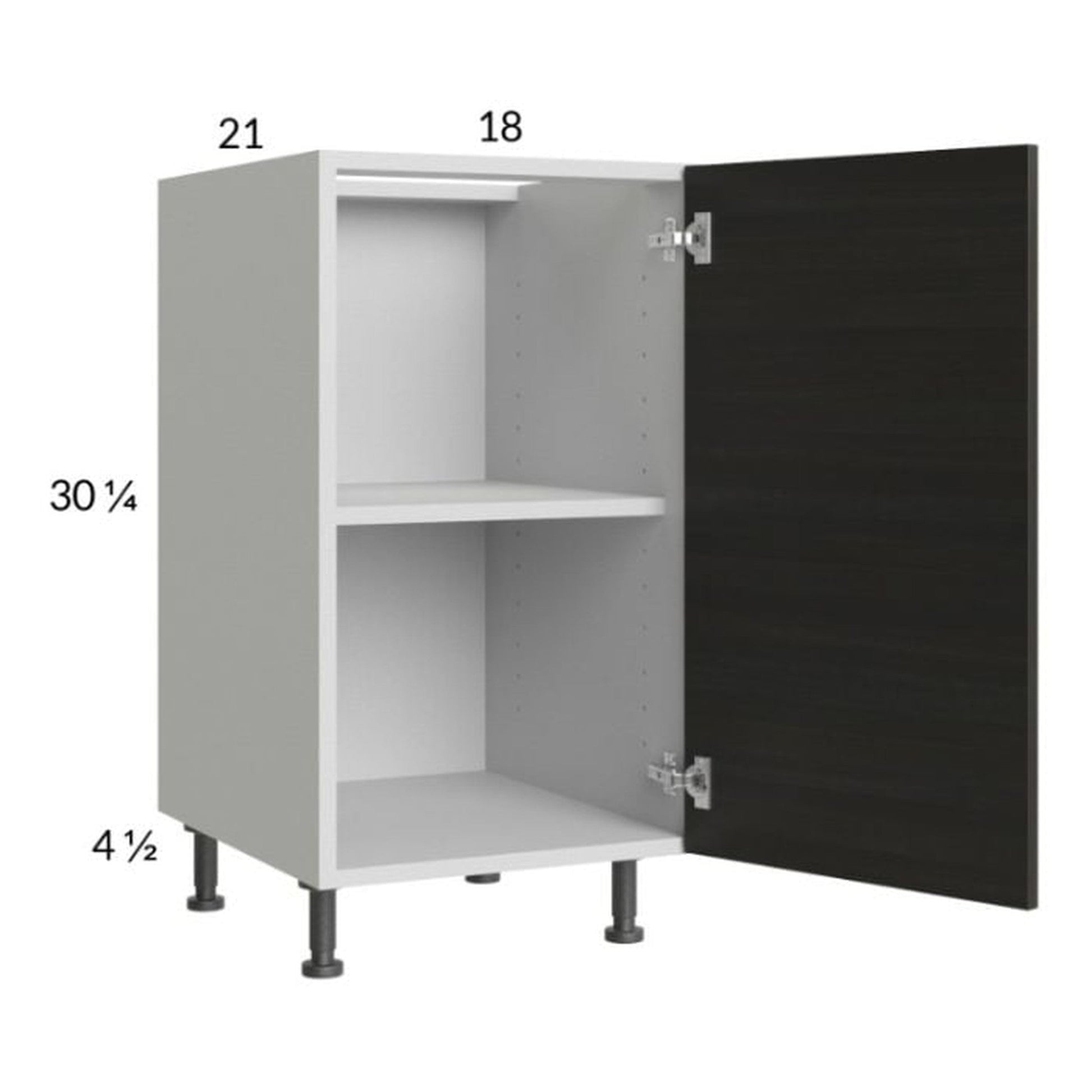 RTA Euro Cafe 18" Full Height Door Vanity Base Cabinet with 2 Finished End Panels