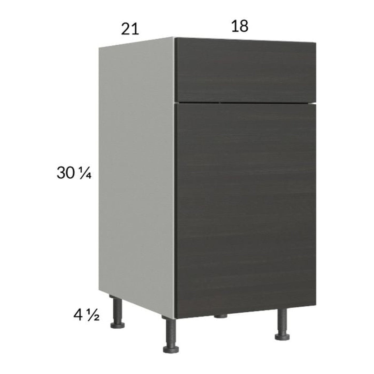 RTA Euro Cafe 18" Vanity Base Cabinet with 1 Finished End Panel