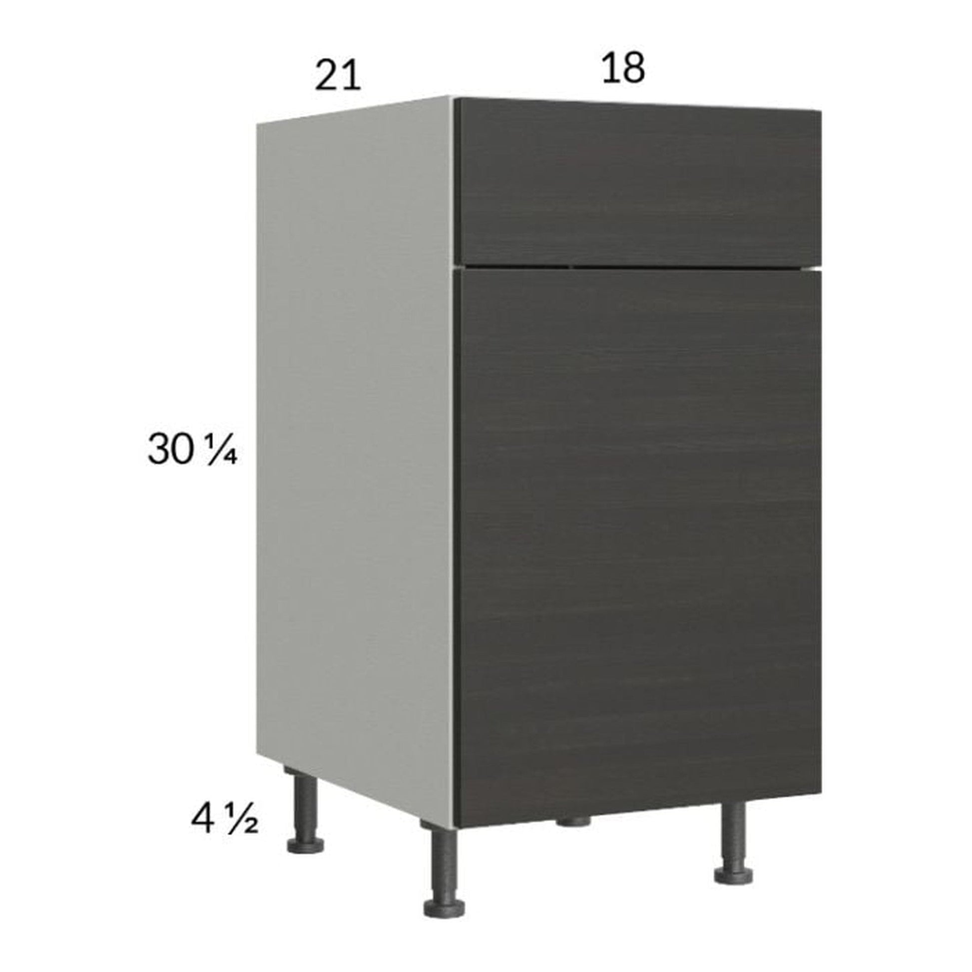 RTA Euro Cafe 18" Vanity Base Cabinet with 1 Finished End Panel