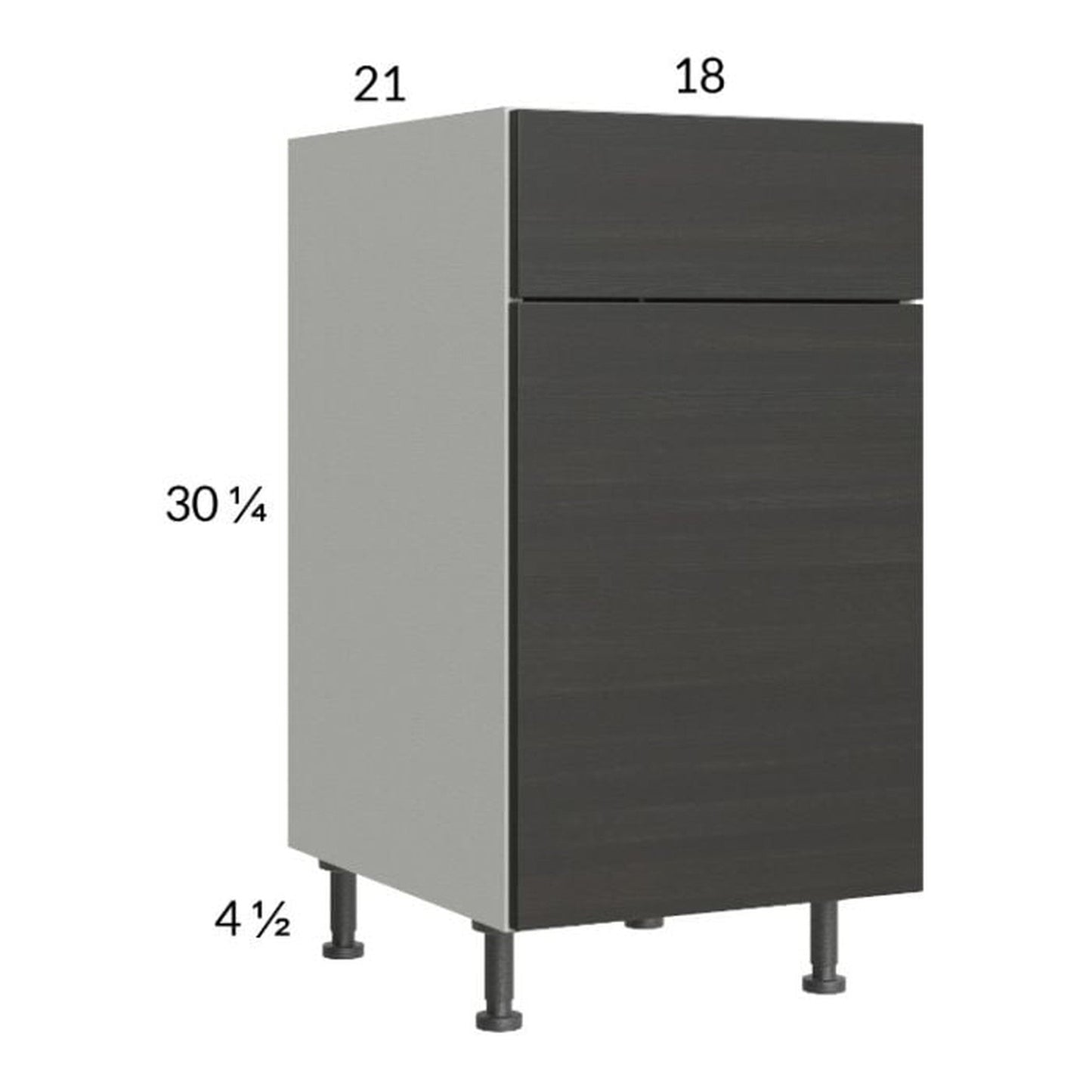 RTA Euro Cafe 18" Vanity Base Cabinet with 2 Finished End Panels