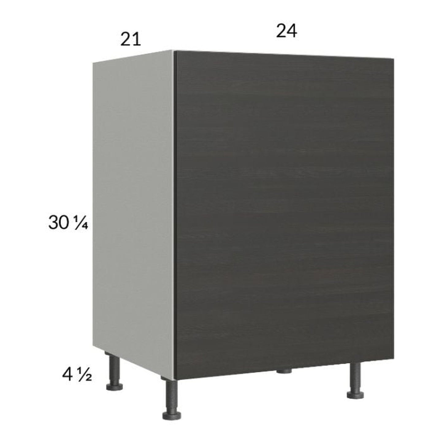 RTA Euro Cafe 24" Full Height Door Vanity Sink Base Cabinet with 1 Door and 1 Finished End Panel