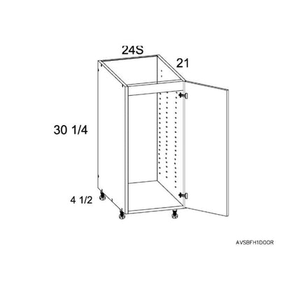 RTA Euro Cafe 24" Full Height Door Vanity Sink Base Cabinet with 1 Door and 2 Finished End Panels