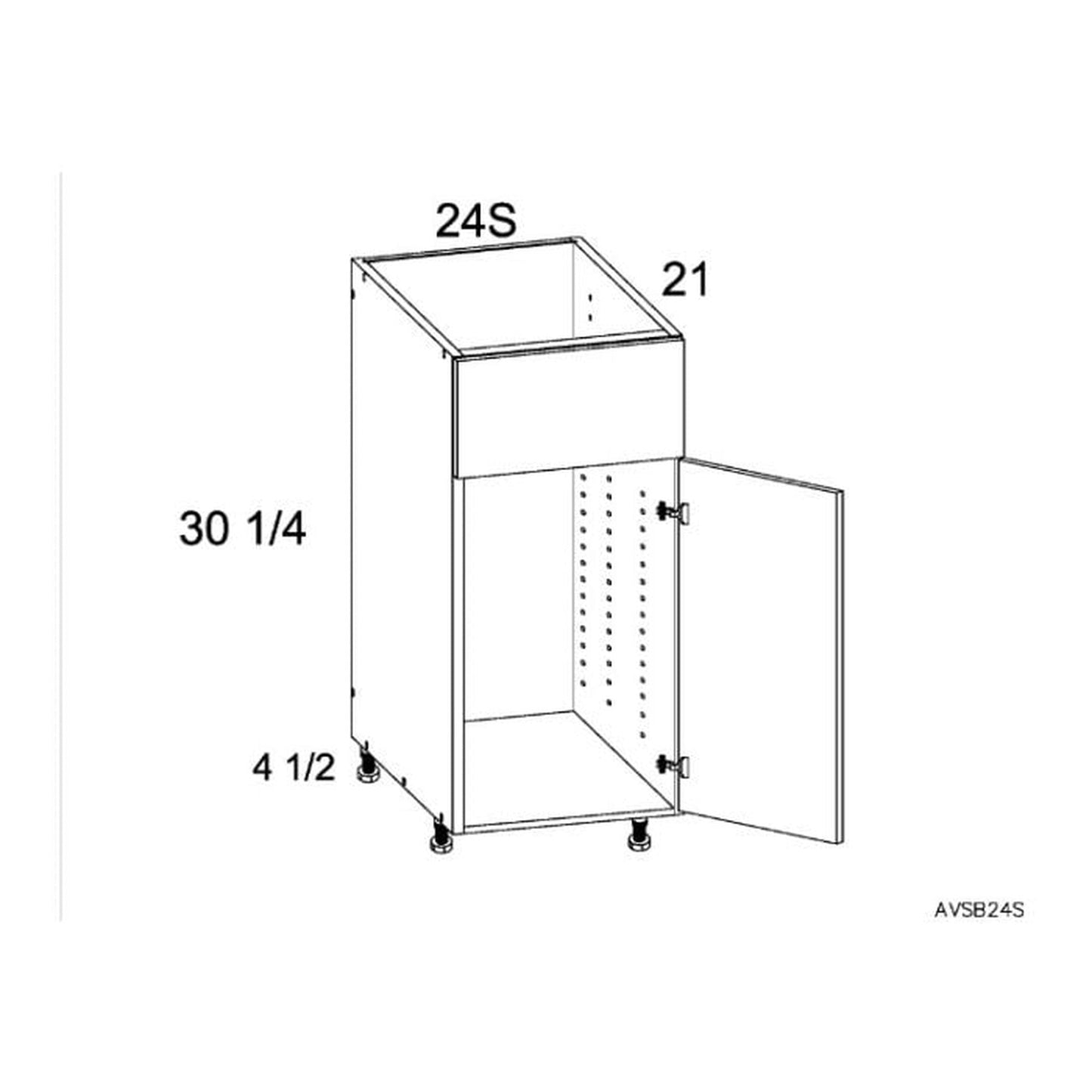 RTA Euro Cafe 24" Vanity Sink Base Cabinet with 1 Door and 1 Finished End Panel