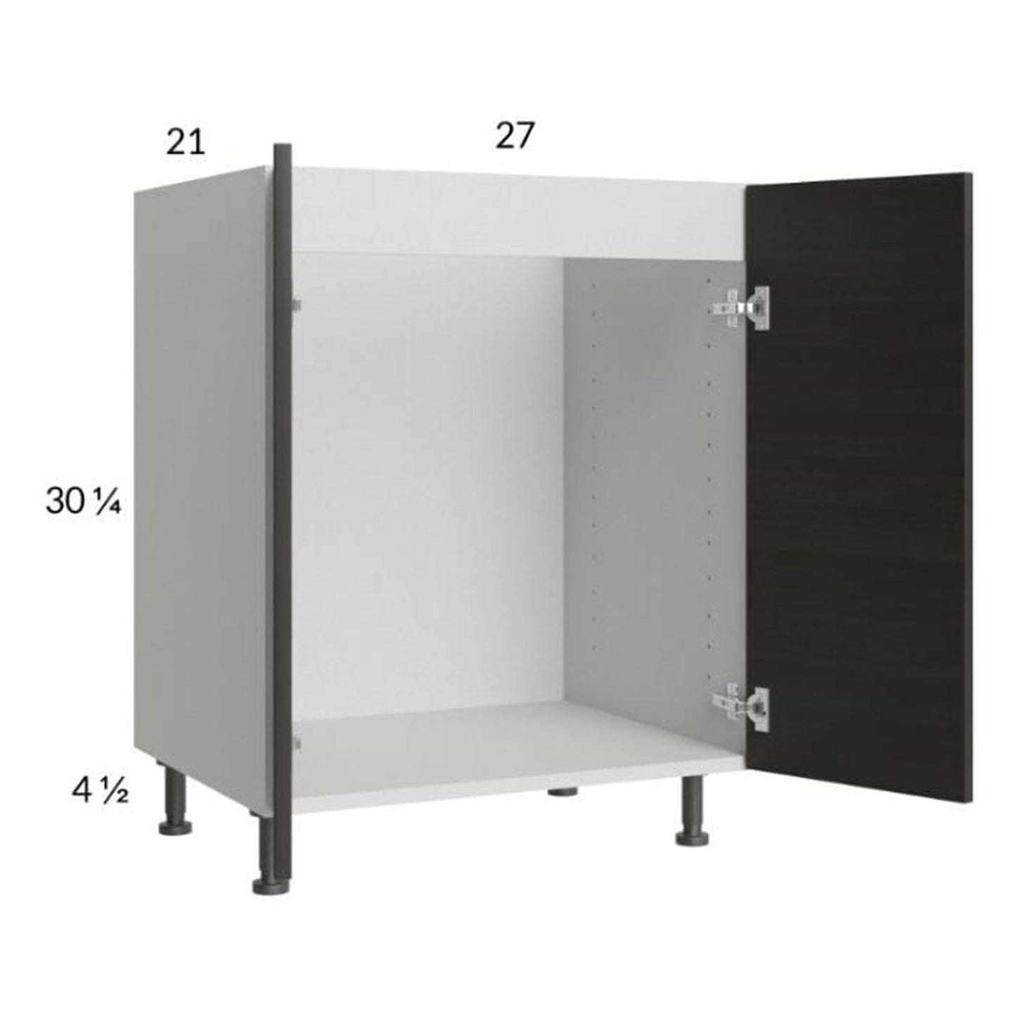 RTA Euro Cafe 27" Full Height Door Vanity Sink Base Cabinet with 2 Finished End Panels