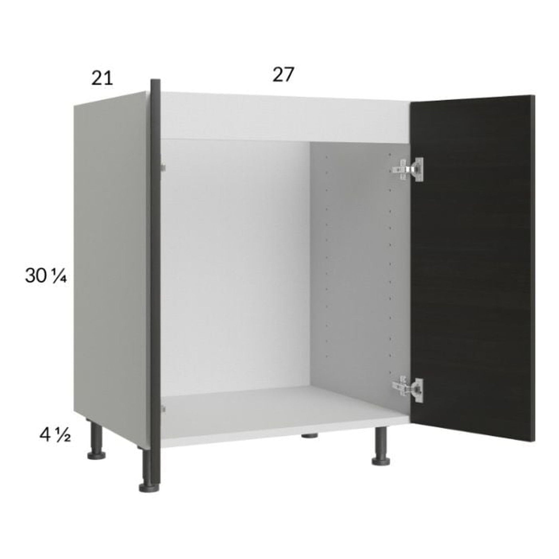 RTA Euro Cafe 27" Full Height Door Vanity Sink Base Cabinet with 2 Finished End Panels