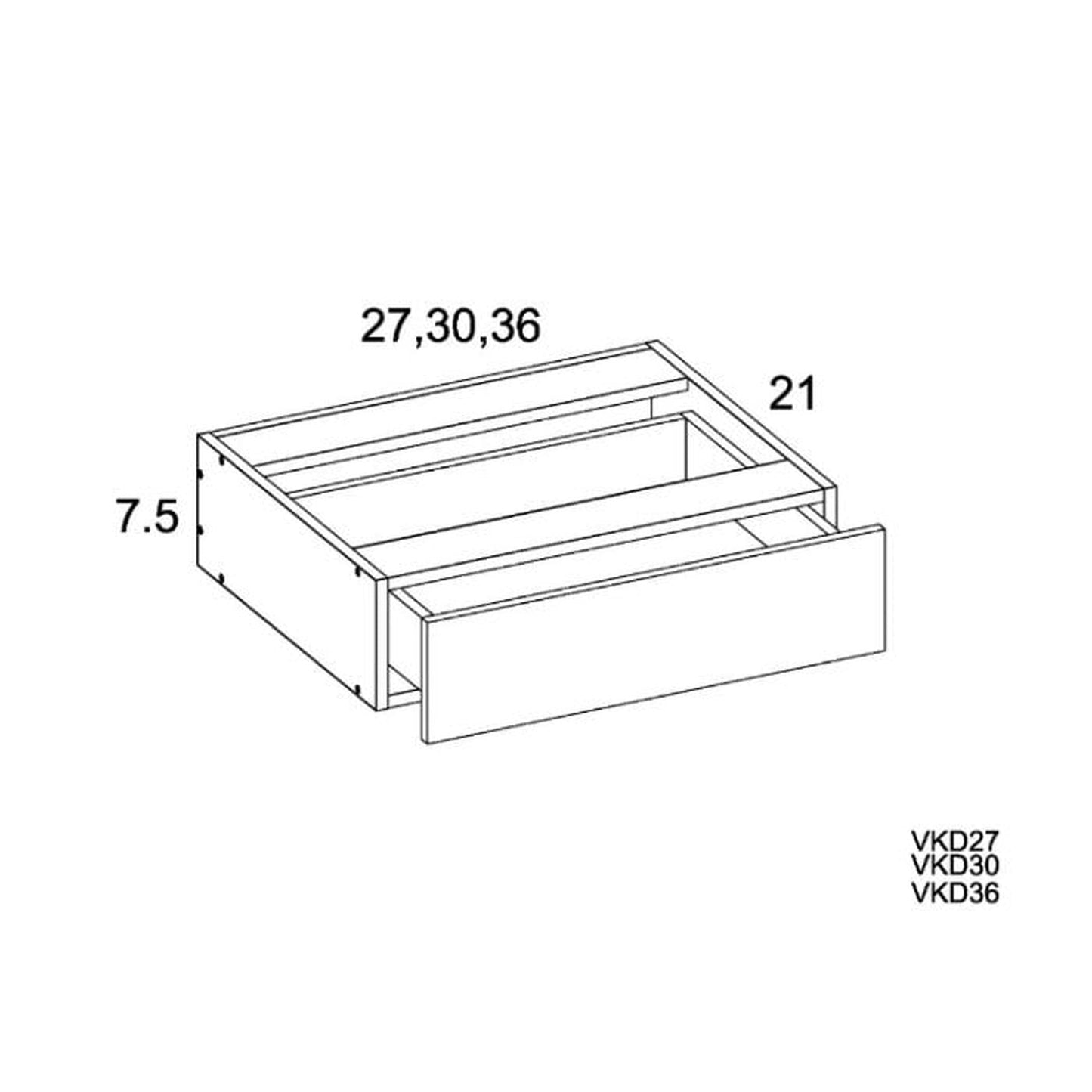 RTA Euro Cafe 27" Knee Drawer