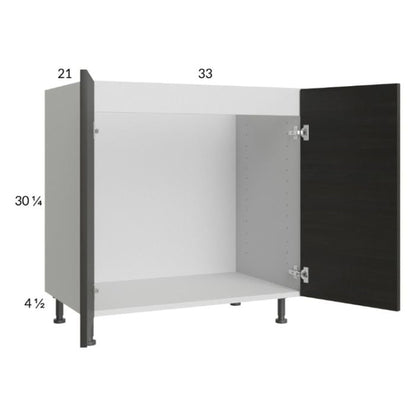 RTA Euro Cafe 33" Full Height Door Vanity Sink Base Cabinet with 1 Finished End Panel