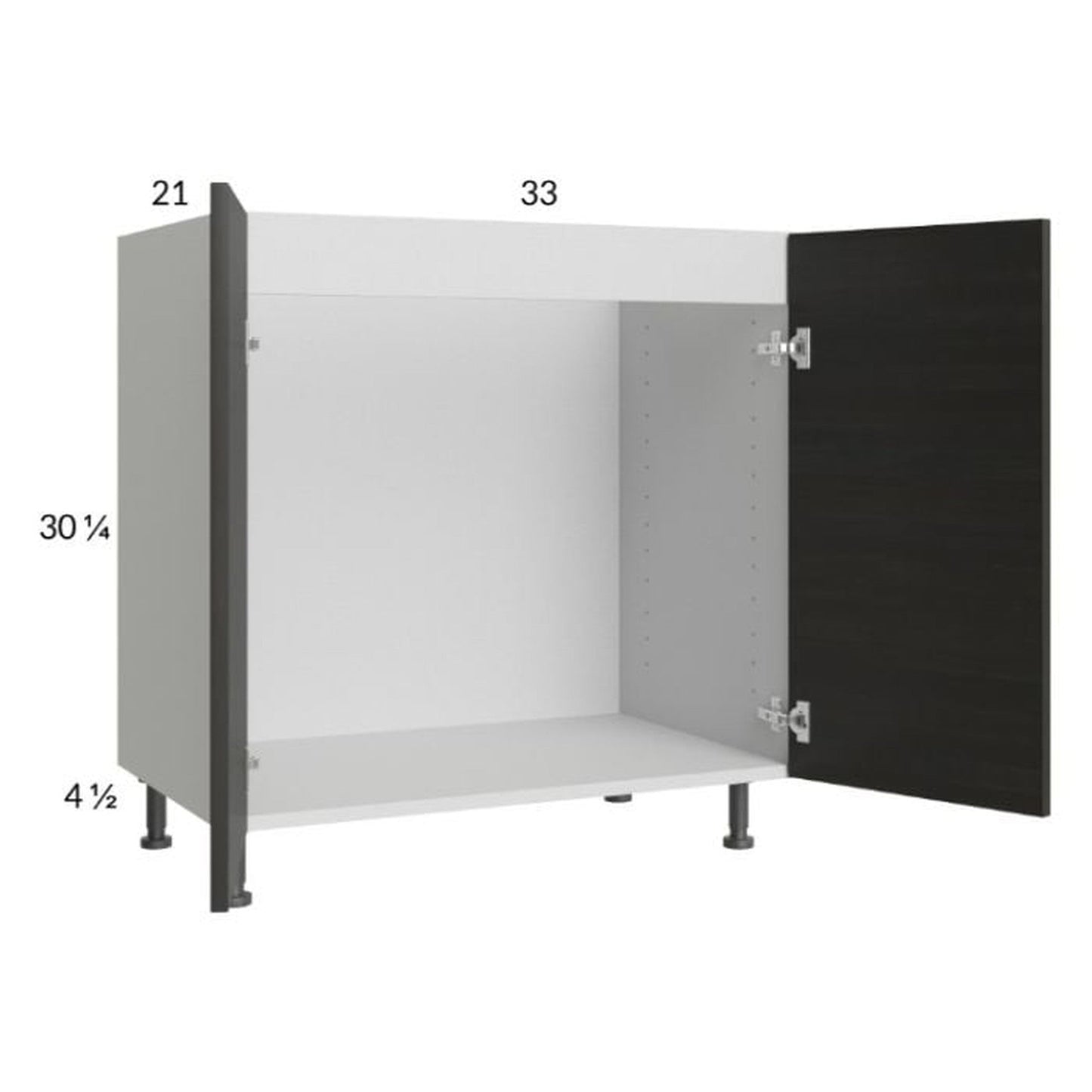 RTA Euro Cafe 33" Full Height Door Vanity Sink Base Cabinet