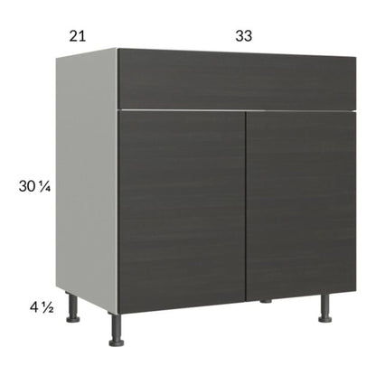 RTA Euro Cafe 33" Vanity Sink Base Cabinet with 1 Finished End Panel