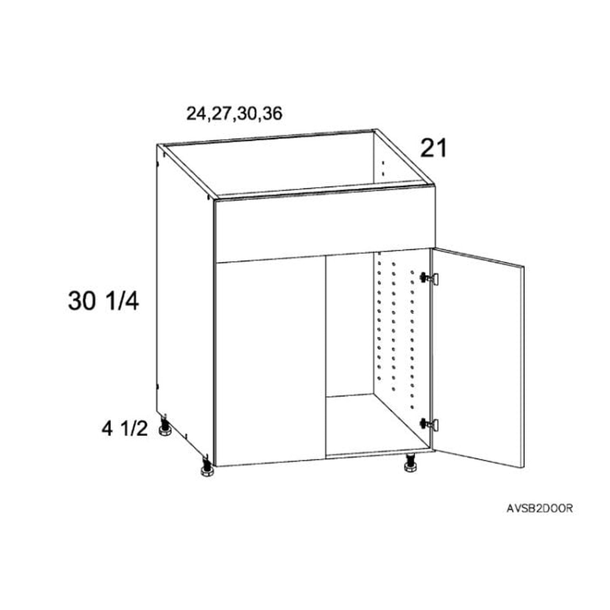 RTA Euro Cafe 33" Vanity Sink Base Cabinet with 2 Finished End Panels