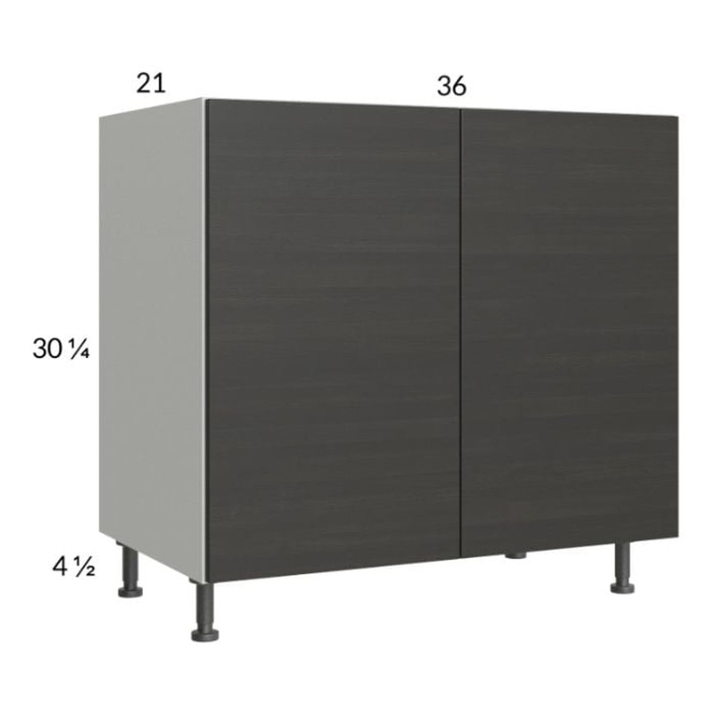 RTA Euro Cafe 36" Full Height Door Vanity Sink Base Cabinet with 1 Finished End Panel