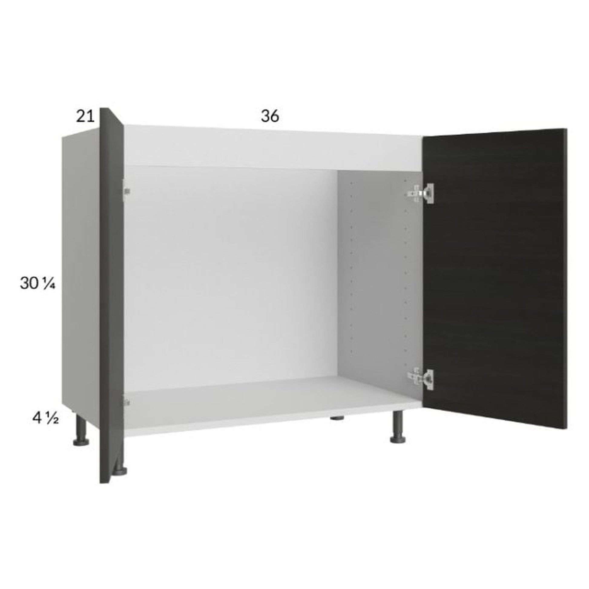 RTA Euro Cafe 36" Full Height Door Vanity Sink Base Cabinet with 1 Finished End Panel