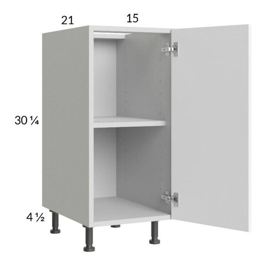 RTA Euro Gloss White 15" Full Height Door Vanity Base Cabinet