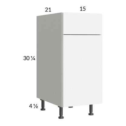 RTA Euro Gloss White 15" Vanity Base Cabinet