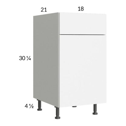 RTA Euro Gloss White 18" Vanity Base Cabinet