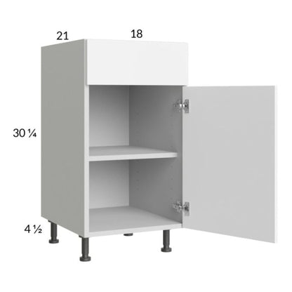 RTA Euro Gloss White 18" Vanity Base Cabinet