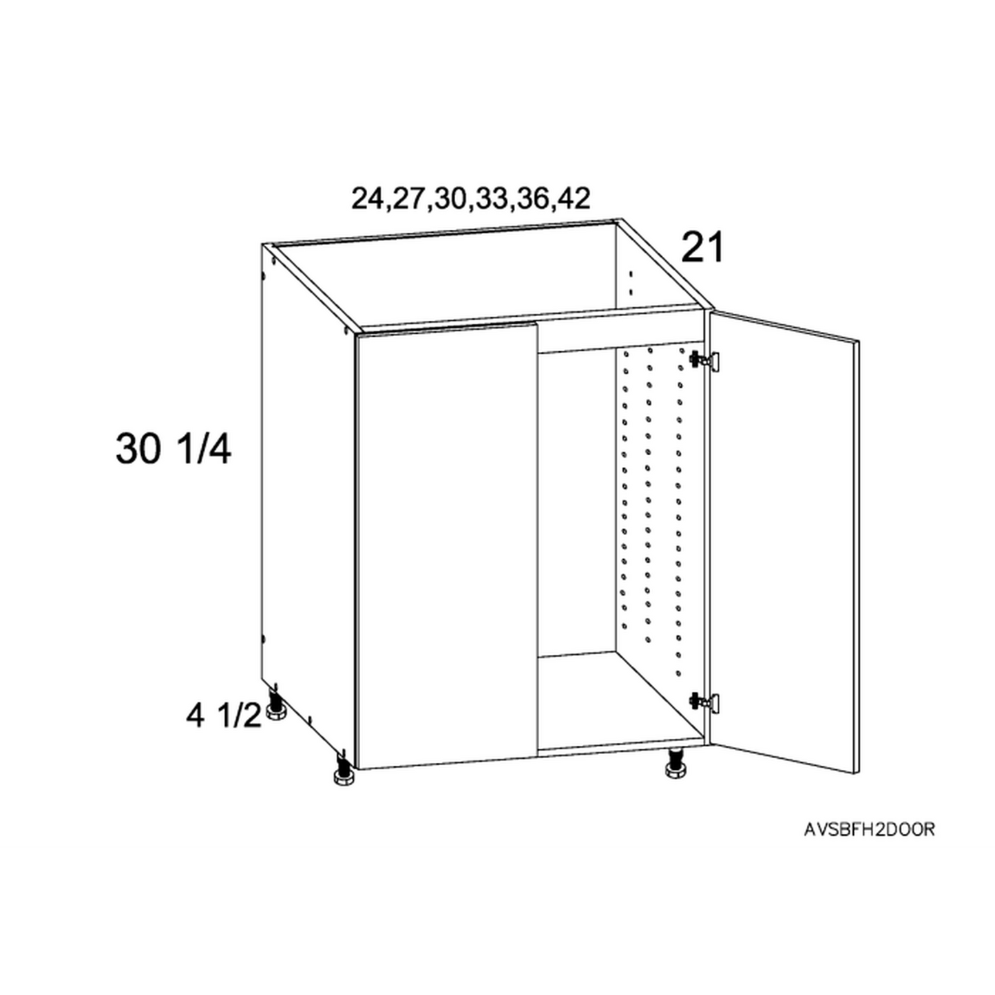 RTA Euro Gloss White 24" Full Height Door Vanity Sink Base Cabinet and 1 Finished End Panel