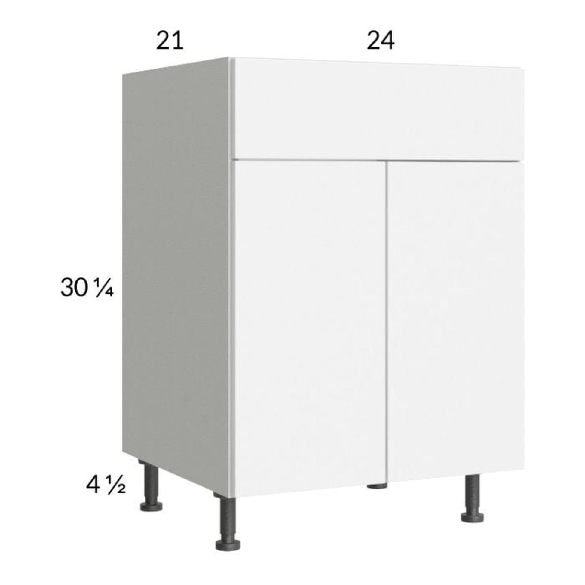 RTA Euro Gloss White 24" Vanity Sink Base Cabinet and 1 Finished End Panel