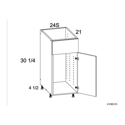 RTA Euro Gloss White 24" Vanity Sink Base Cabinet with 1 Door and 1 Finished End Panel