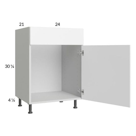 RTA Euro Gloss White 24" Vanity Sink Base Cabinet with 1 Door and 1 Finished End Panel