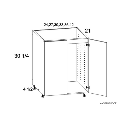 RTA Euro Gloss White 27" Full Height Door Vanity Sink Base Cabinet with 1 Finished End Panel