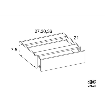 RTA Euro Gloss White 30" Knee Drawer