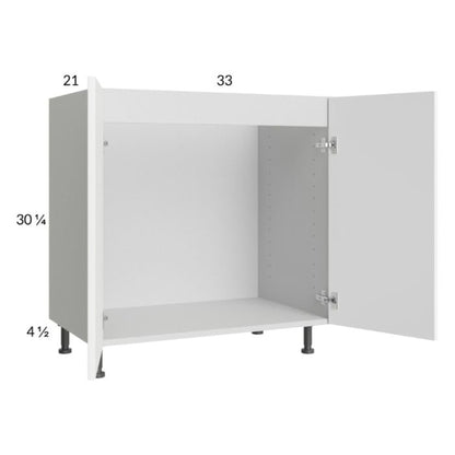 RTA Euro Gloss White 33" Full Height Door Vanity Sink Base Cabinet