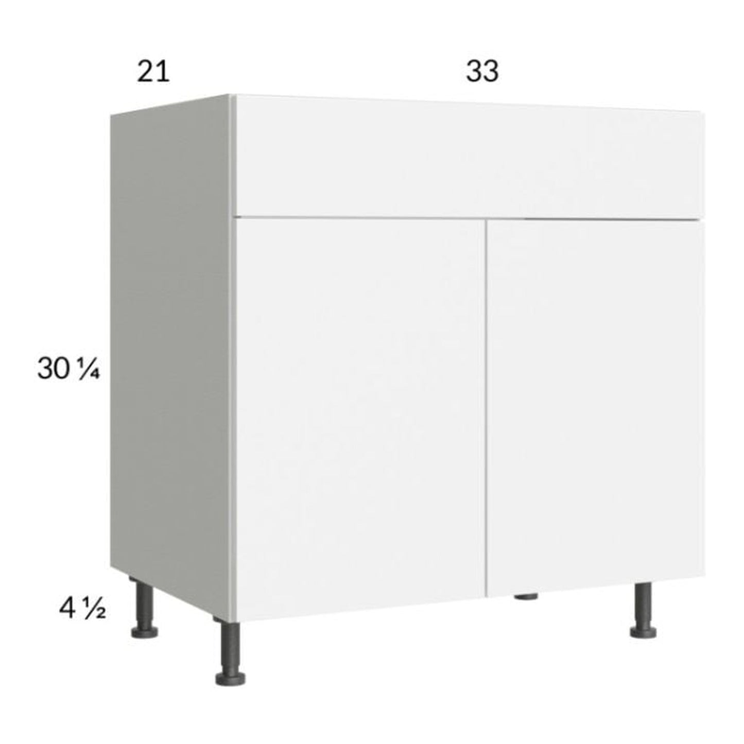 RTA Euro Gloss White 33" Vanity Sink Base Cabinet