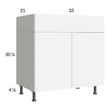 RTA Euro Gloss White 33" Vanity Sink Base Cabinet