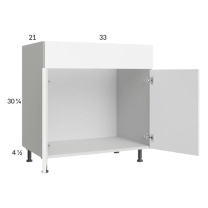 RTA Euro Gloss White 33" Vanity Sink Base Cabinet