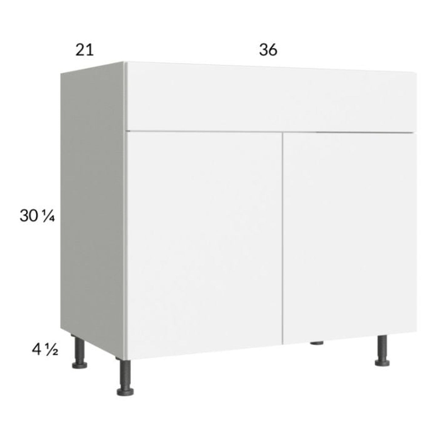 RTA Euro Gloss White 36" Vanity Sink Base Cabinet