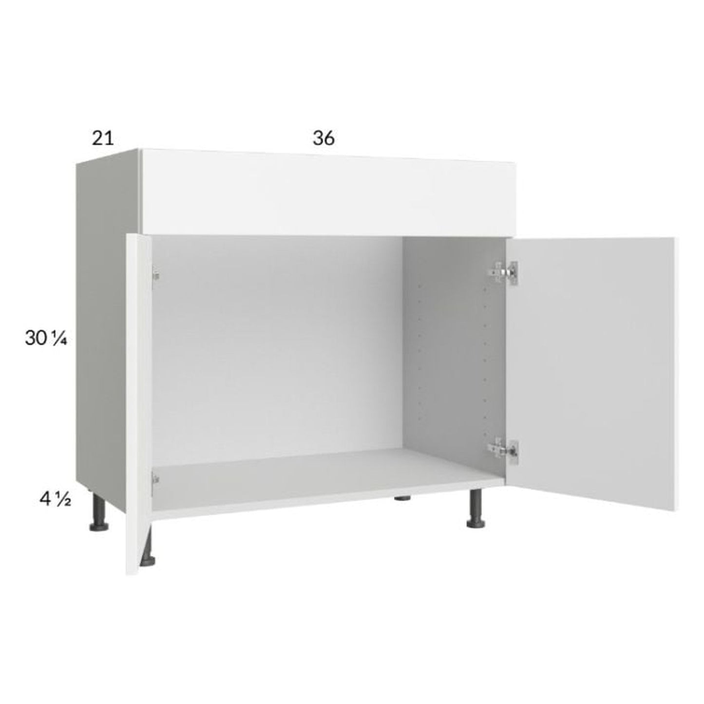 RTA Euro Gloss White 36" Vanity Sink Base Cabinet