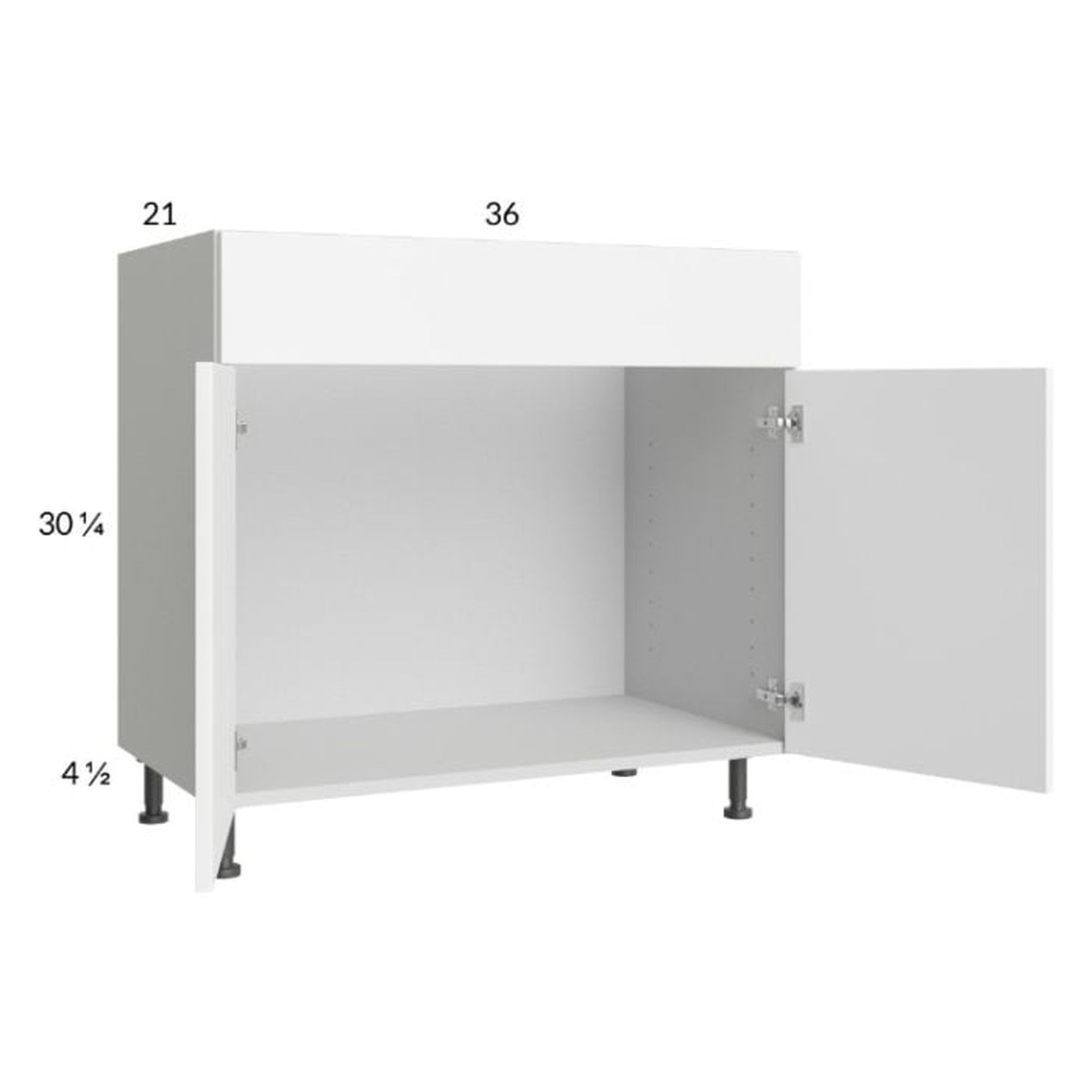 RTA Euro Gloss White 36" Vanity Sink Base Cabinet