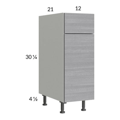 RTA Euro Grey 12" Vanity Base Cabinet