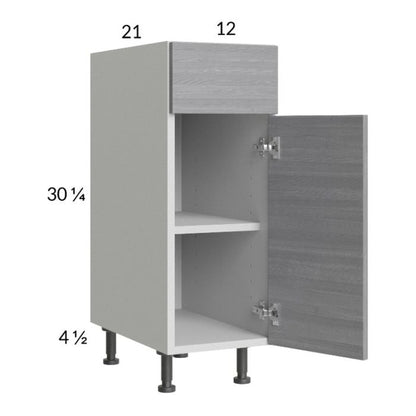 RTA Euro Grey 12" Vanity Base Cabinet