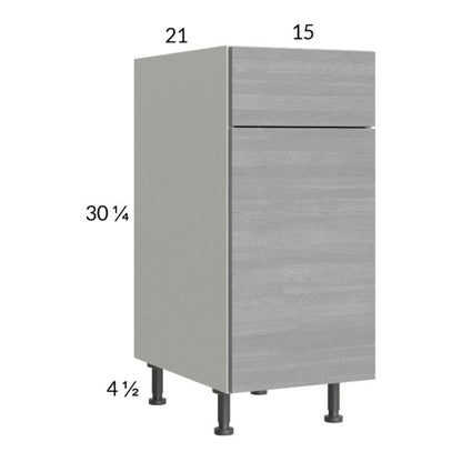 RTA Euro Grey 15" Vanity Base Cabinet with 2 Finished End Panels