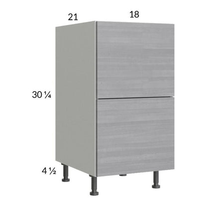 RTA Euro Grey 18" 2-Drawer Vanity Base Cabinet with 1 Inner Drawer