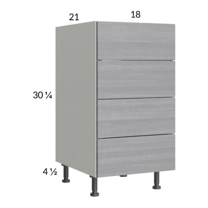 RTA Euro Grey 18" 4-Drawer Vanity Base Cabinet