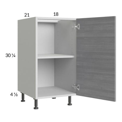 RTA Euro Grey 18" Full Height Door Vanity Base Cabinet with 2 Finished End Panels