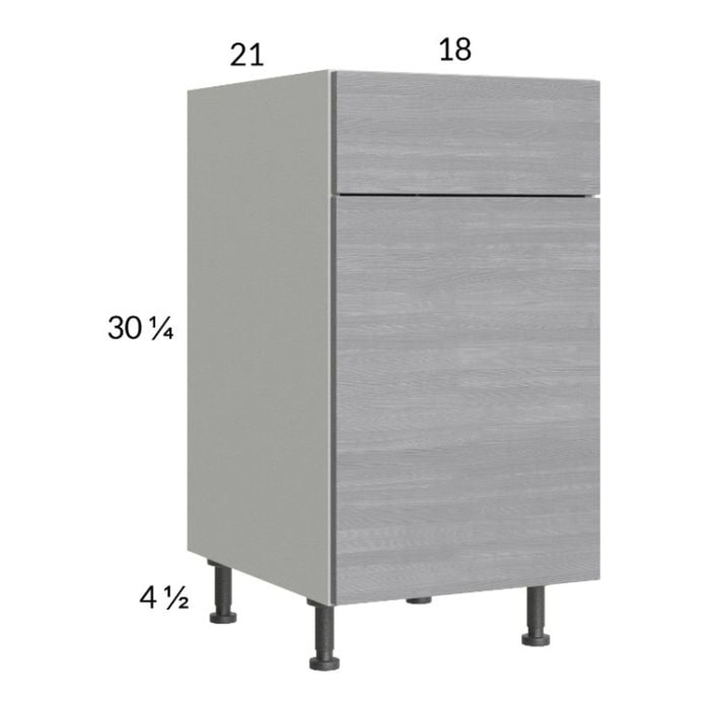 RTA Euro Grey 18" Vanity Base Cabinet