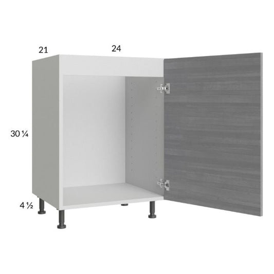 RTA Euro Grey 24" Full Height Door Vanity Sink Base Cabinet with 1 Door and 1 Finished End Panel