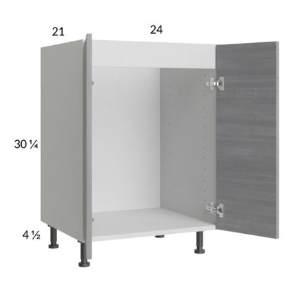 RTA Euro Grey 24" Full Height Door Vanity Sink Base Cabinet with 2 Finished End Panels