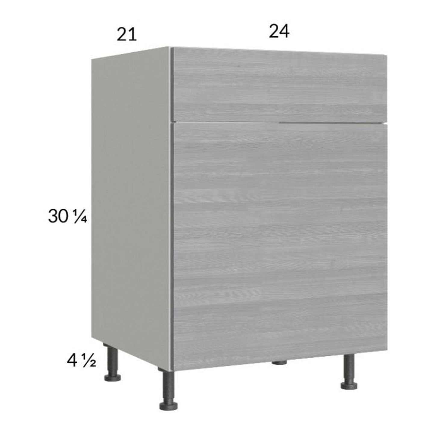 RTA Euro Grey 24" Vanity Sink Base Cabinet with 1 Door