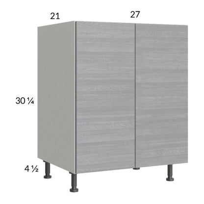 RTA Euro Grey 27" Full Height Door Vanity Sink Base Cabinet with 2 Finished End Panels