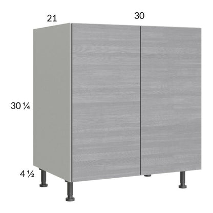 RTA Euro Grey 30" Full Height Door Vanity Sink Base Cabinet