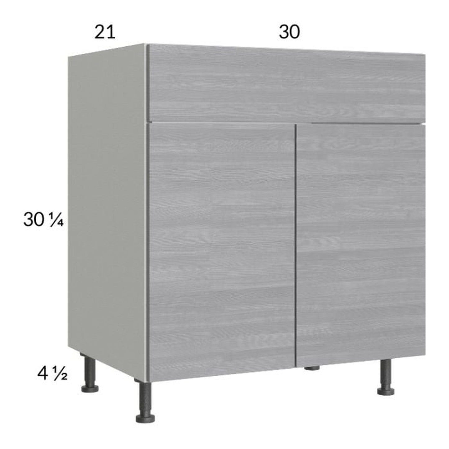 RTA Euro Grey 30" Vanity Sink Base Cabinet