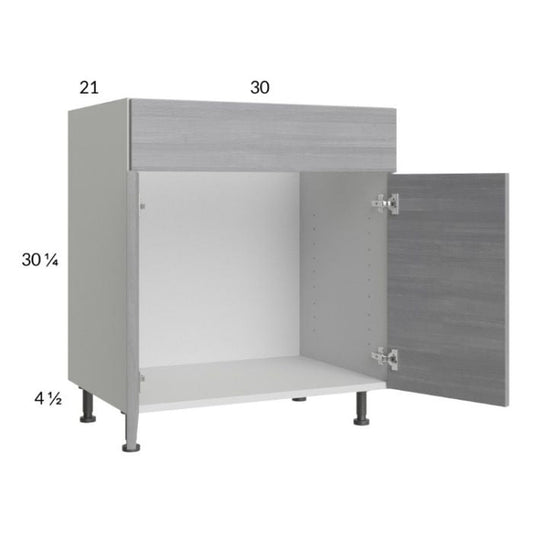 RTA Euro Grey 30" Vanity Sink Base Cabinet with 1 Finished End Panel